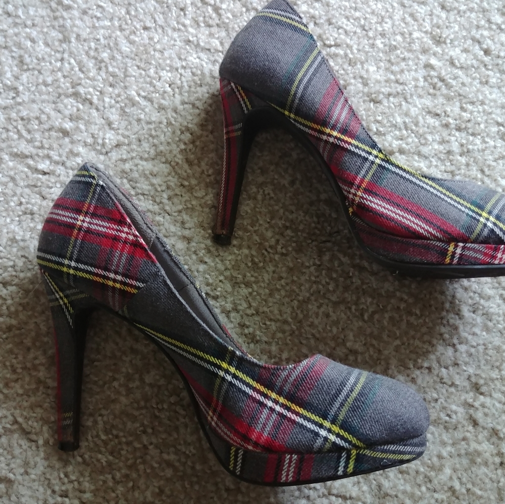 Plaid High Heels